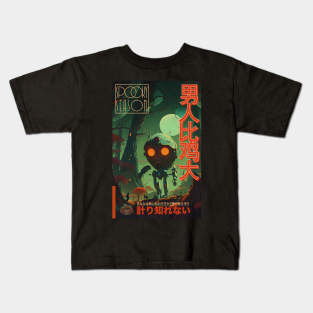 Halloween Spooky Season Angry Robot Kids T-Shirt